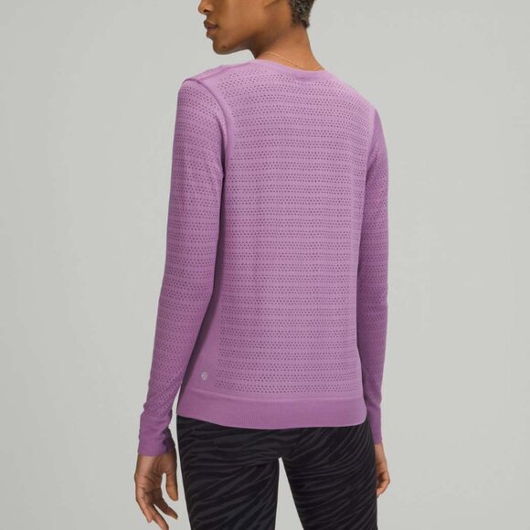 Lululemon Swiftly Breathe Long Sleeve Top in Wisteria Purple - Picture 3 of 7